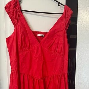 Abercrombie & Fitch Cap Sleeve Corset Midi Dress